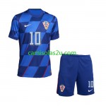 Camisolas de futebol Croácia Luca Modrić 10 Criança Equipamento Alternativa Euro 2024 Manga Curta